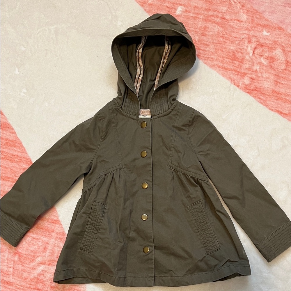 Toddler Hooded Olive Green Jacket
